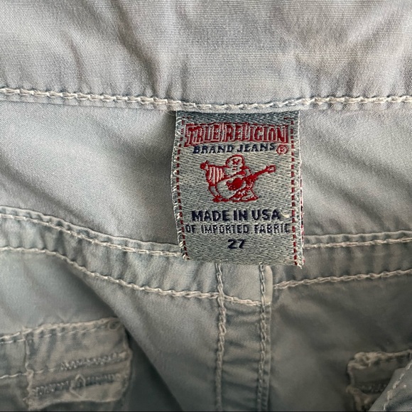 True Religion Jayde light blue cotton turn up shorts (size 27 fits like 28) - Picture 5 of 14